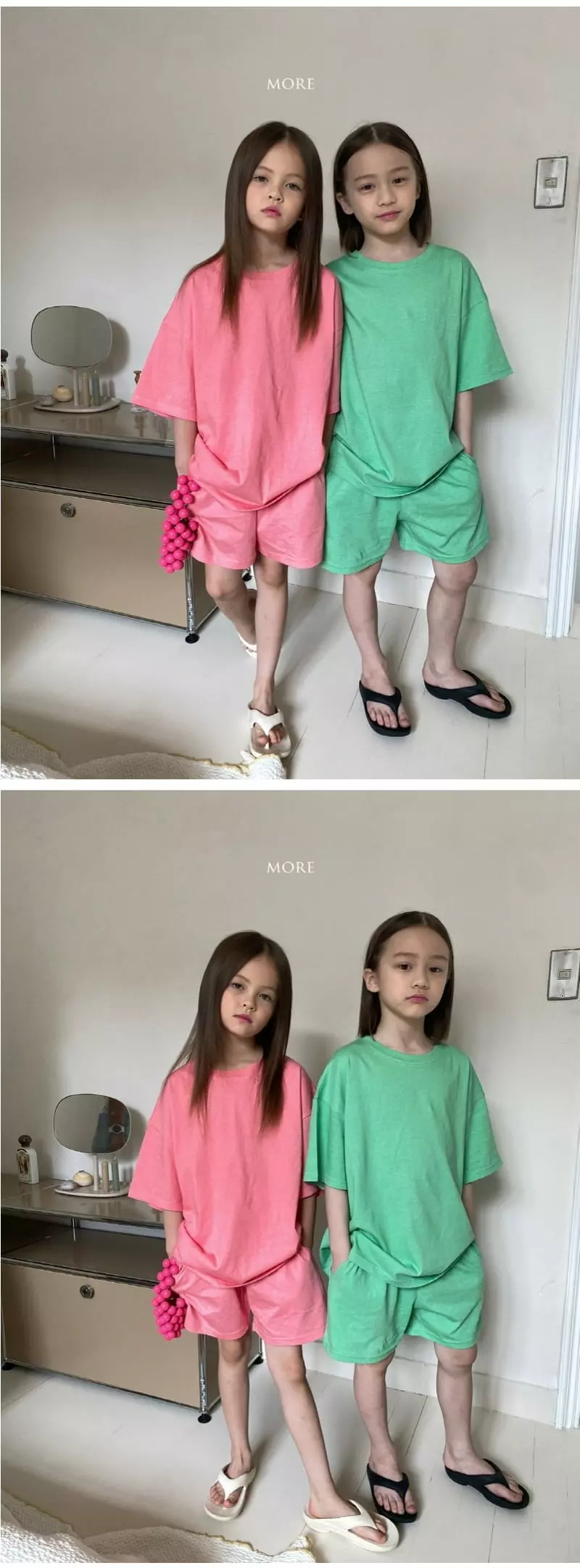 More - Korean Children Fashion - #prettylittlegirls - Pigment Washing Top Bottom Set - 3