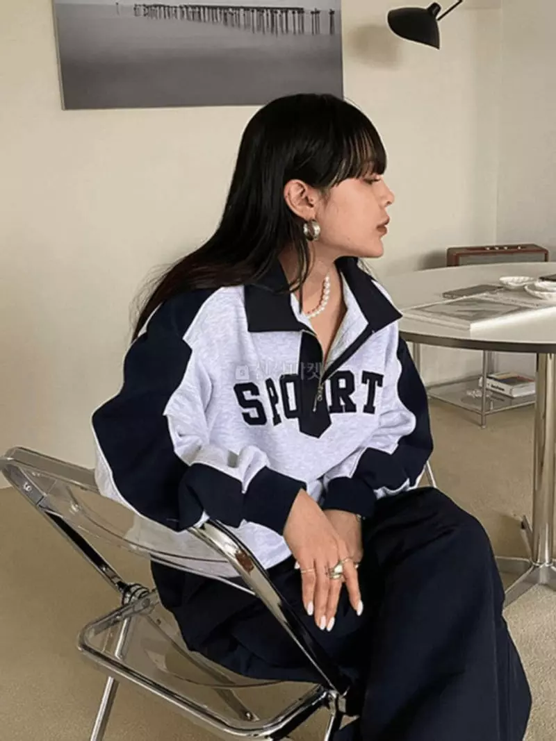 Mosaic - Korean Women Fashion - #womensfashion - Sport Over Sweatshirt - 4