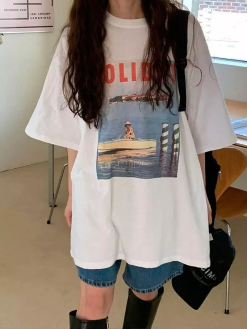 Mosaic - Korean Women Fashion - #vintagekidsstyle - Holliday Tee - 4