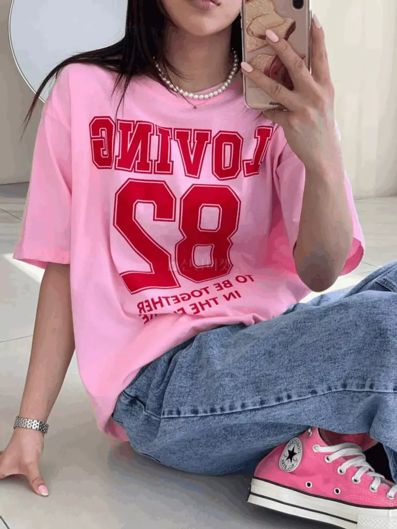 Mosaic - Korean Women Fashion - #vintagekidsstyle - Loving Pop Tee - 4