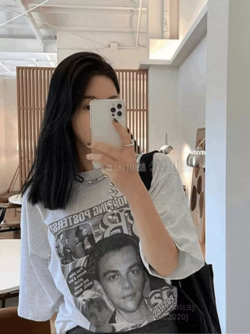 Mosaic - Korean Women Fashion - #pursuepretty - Dicaprio Boxy Tee - 3