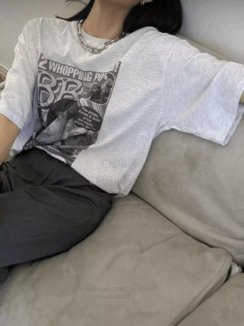Mosaic - Korean Women Fashion - #pursuepretty - Dicaprio Boxy Tee - 4