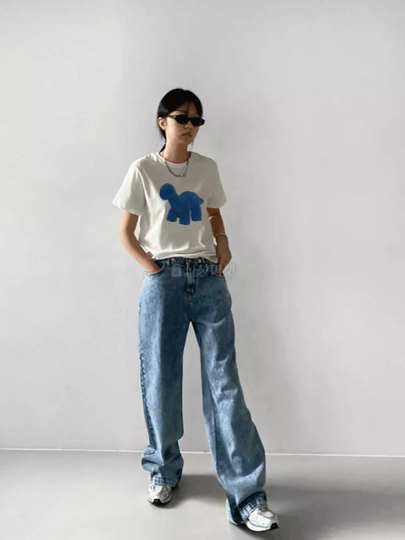 Mosaic - Korean Women Fashion - #shopsmall - Snow Button Jeans - 3