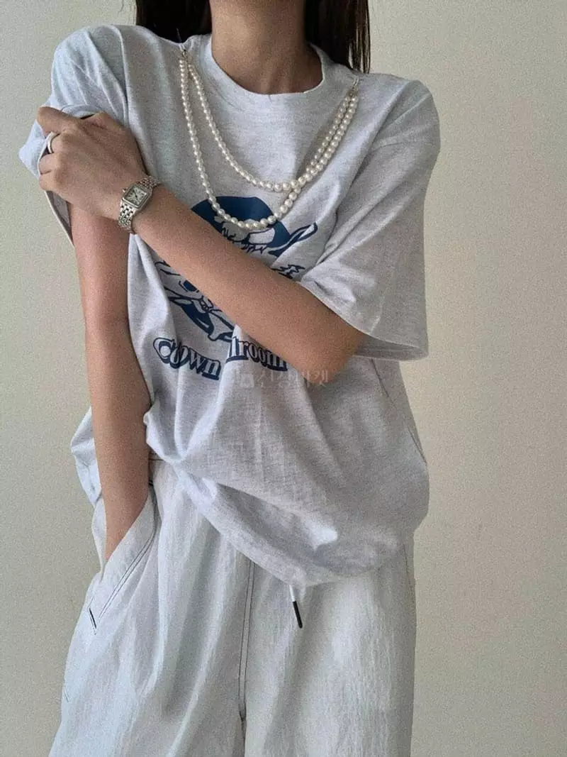 Mosaic - Korean Women Fashion - #momslook - Cow Pearl Tee - 4
