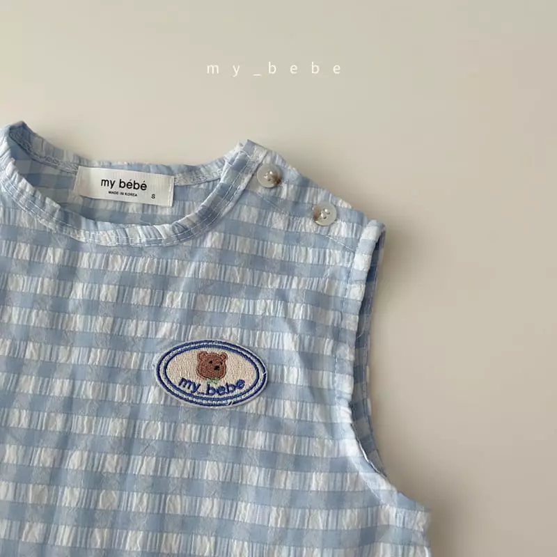 My Bebe - Korean Baby Fashion - #babygirlfashion - Check Check Bodysuit - 2