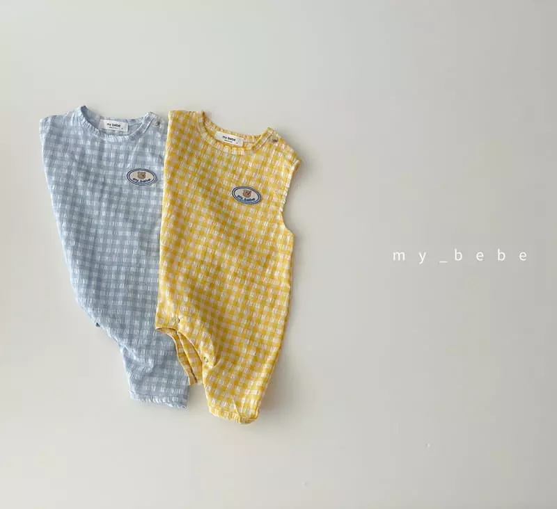 My Bebe - Korean Baby Fashion - #babylifestyle - Check Check Bodysuit - 4
