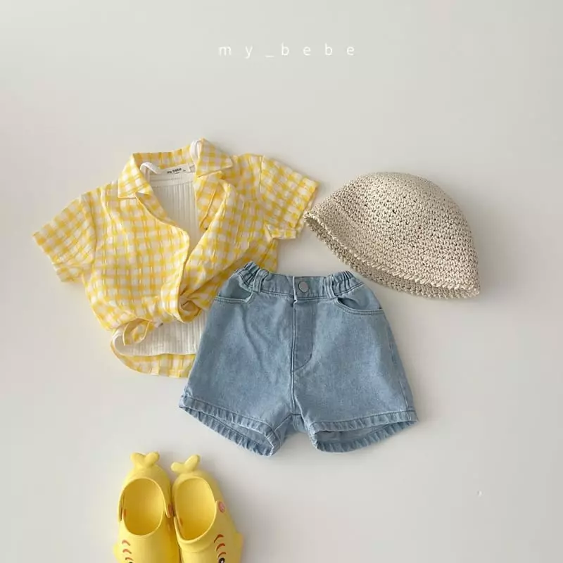 My Bebe - Korean Children Fashion - #Kfashion4kids - Collar Check Shirt - 3