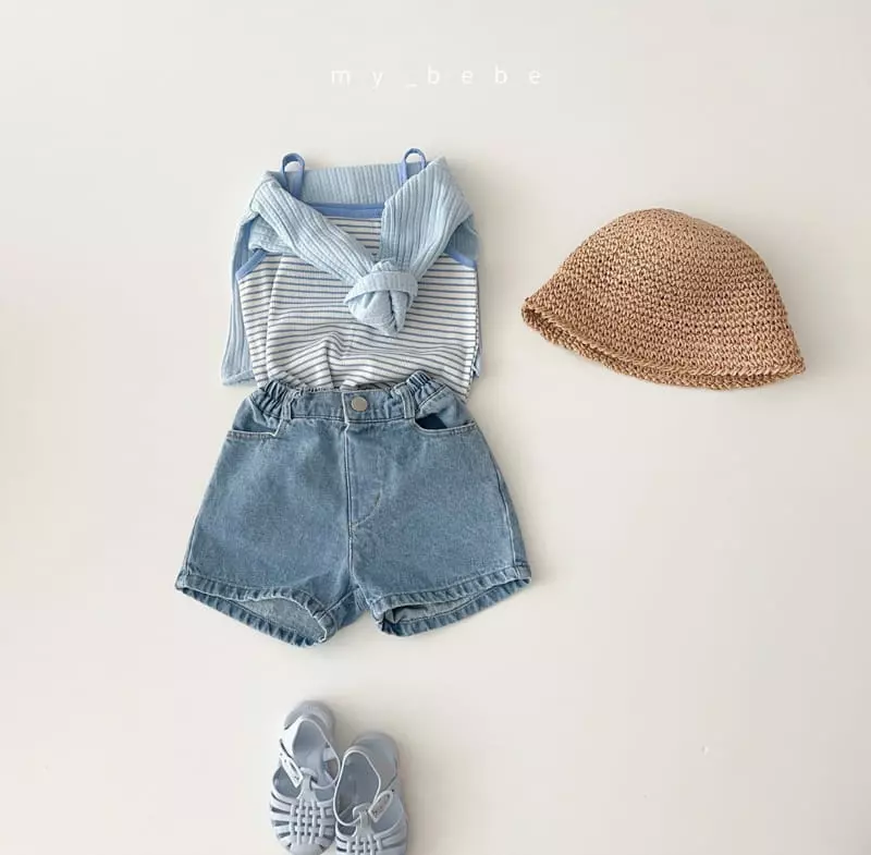 My Bebe - Korean Children Fashion - #childofig - Stripes Sleeveless Easywear - 3