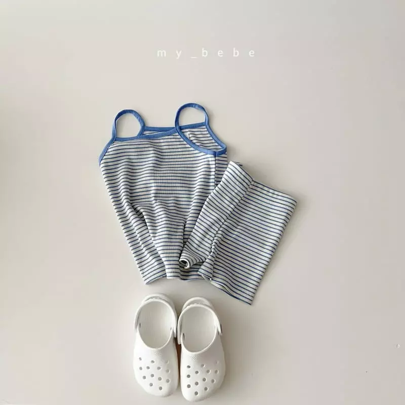 My Bebe - Korean Children Fashion - #childofig - Stripes Sleeveless Easywear - 4