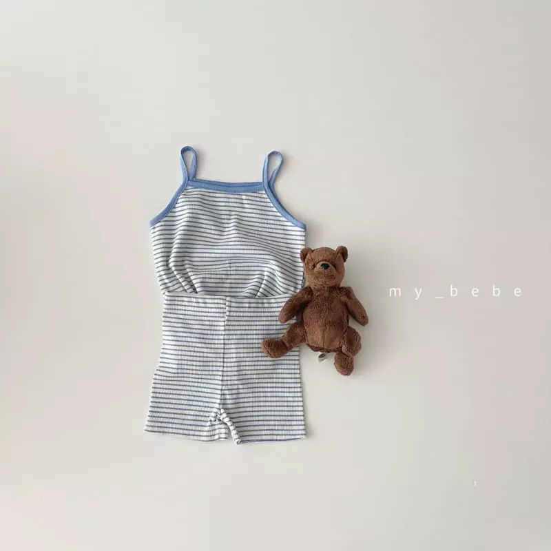 My Bebe - Korean Children Fashion - #designkidswear - Stripes Sleeveless Easywear - 6