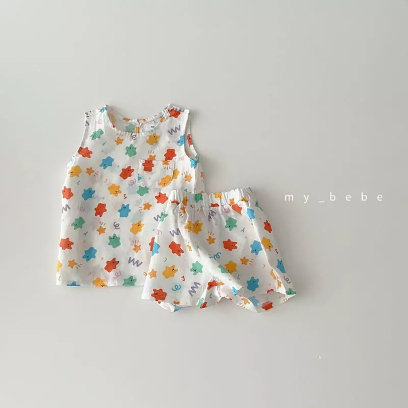 My Bebe - Korean Children Fashion - #fashionkids - Lingun Top Bottom Set - 9