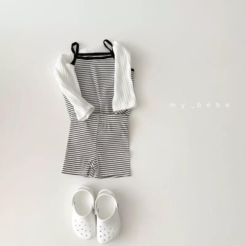 My Bebe - Korean Children Fashion - #fashionkids - Stripes Sleeveless Easywear - 8