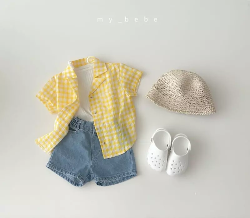My Bebe - Korean Children Fashion - #kidzfashiontrend - Collar Check Shirt - 2