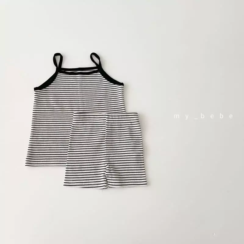My Bebe - Korean Children Fashion - #kidzfashiontrend - Stripes Sleeveless Easywear - 11