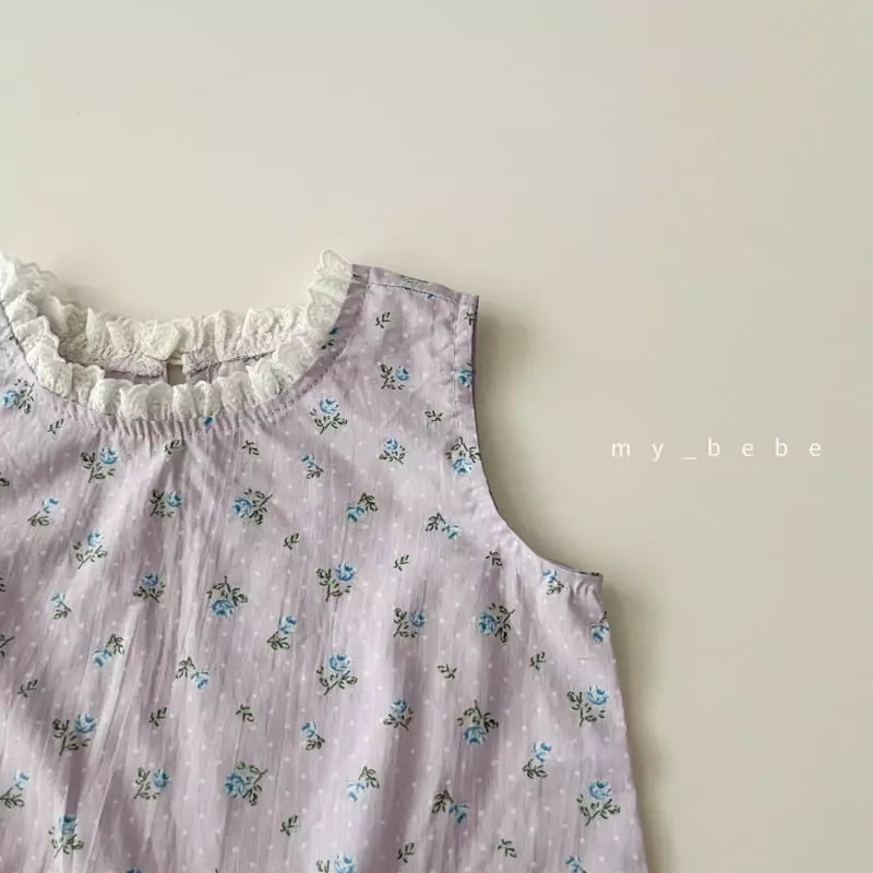 My Bebe - Korean Children Fashion - #littlefashionista - Lace Sleeveless Blouse - 3