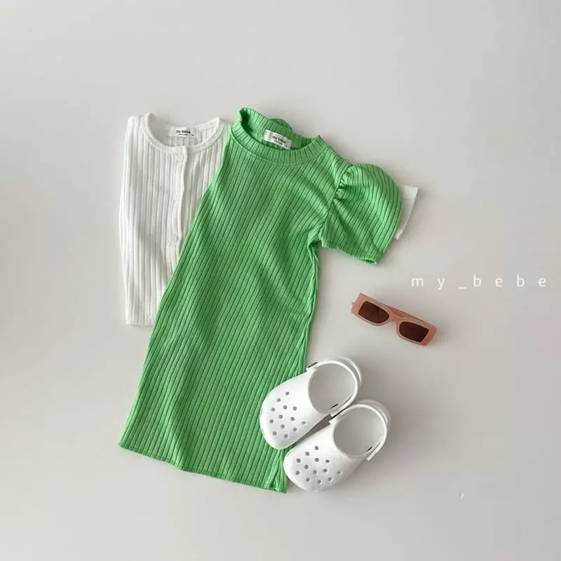 My Bebe - Korean Children Fashion - #littlefashionista - Rib One-piece
