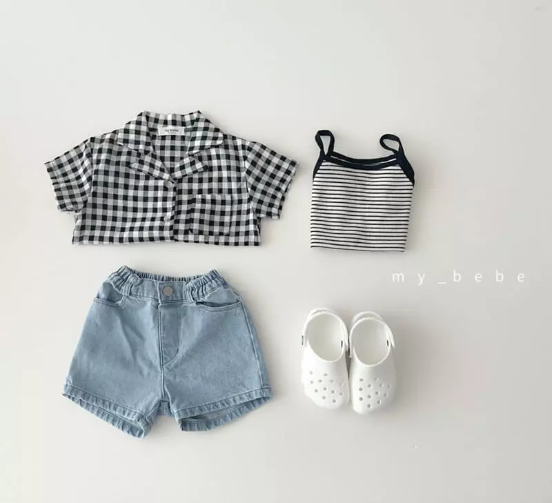 My Bebe - Korean Children Fashion - #magicofchildhood - Collar Check Shirt - 5