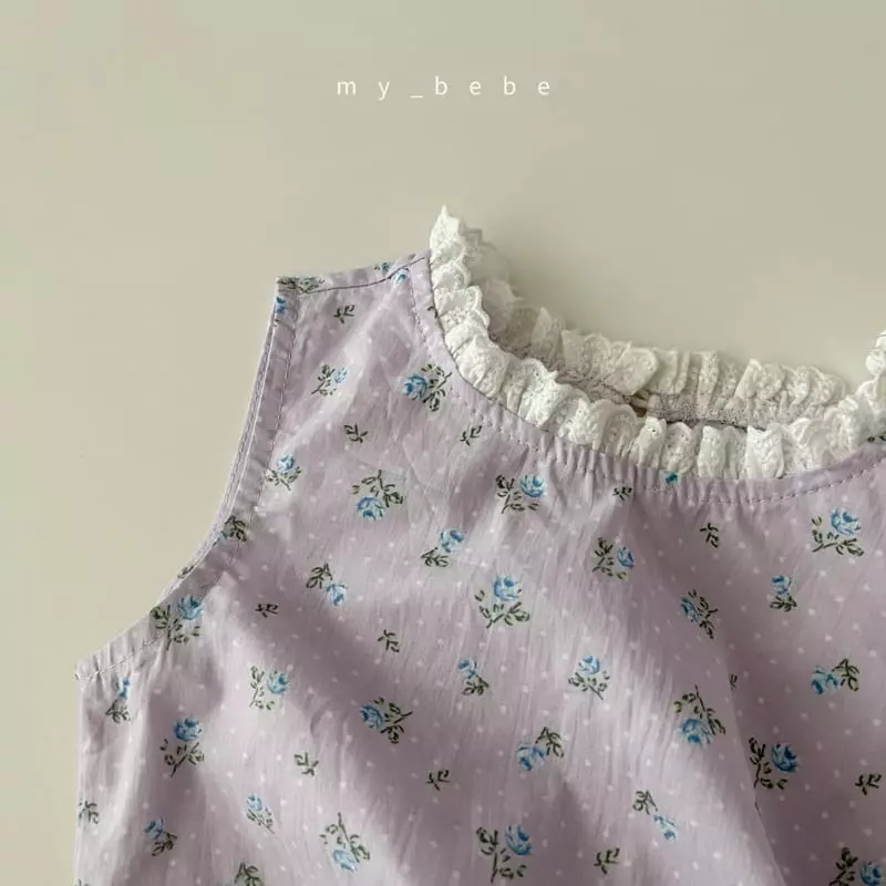 My Bebe - Korean Children Fashion - #littlefashionista - Lace Sleeveless Blouse - 4