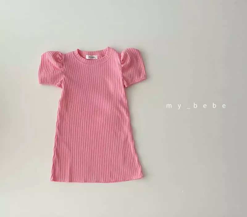My Bebe - Korean Children Fashion - #minifashionista - Rib One-piece - 3