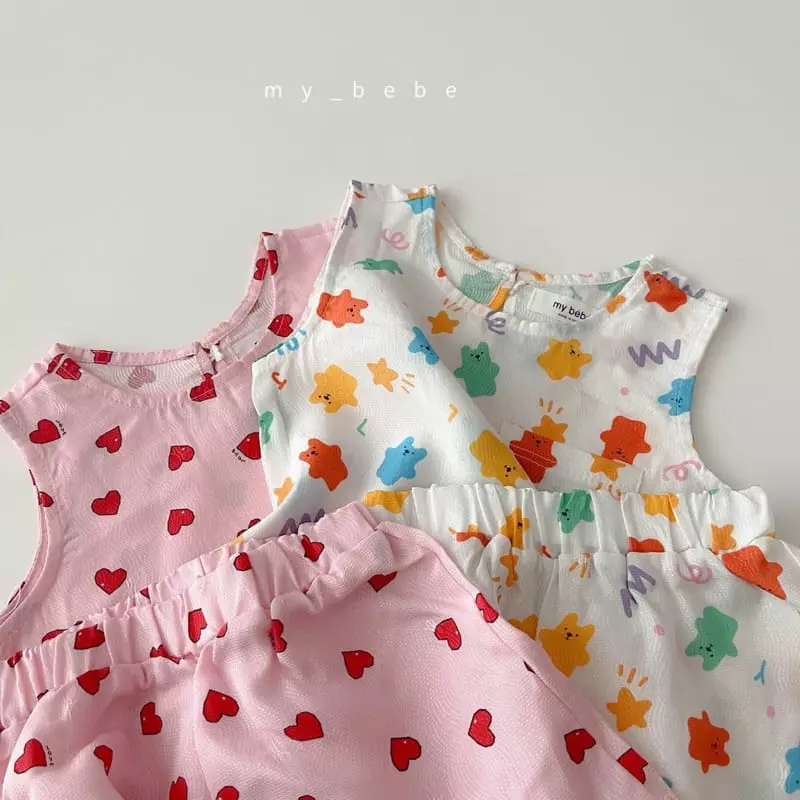 My Bebe - Korean Children Fashion - #minifashionista - Lingun Top Bottom Set - 2