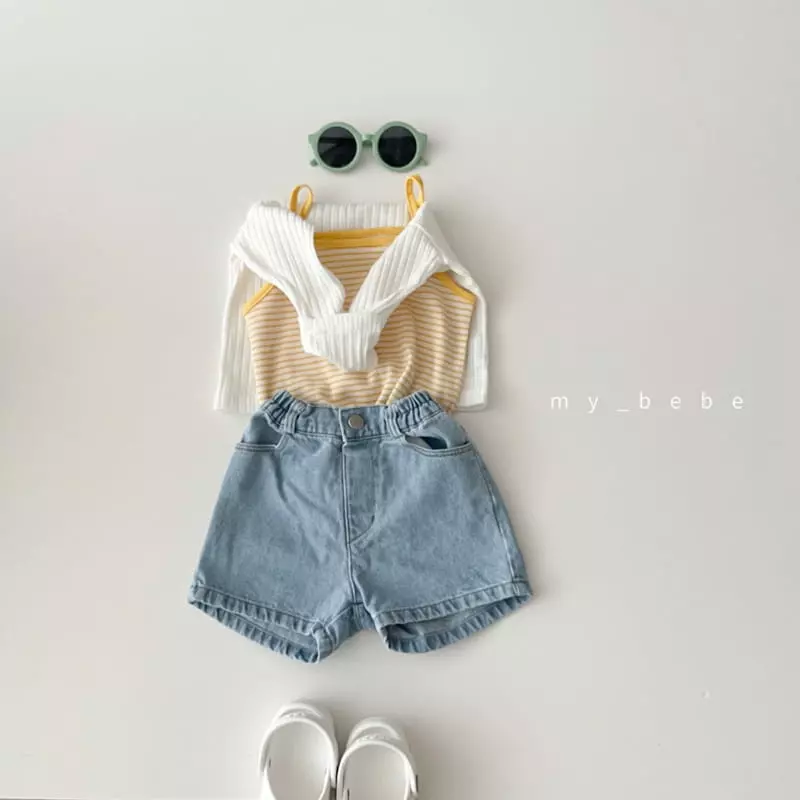 My Bebe - Korean Children Fashion - #minifashionista - Stripes Sleeveless Easywear
