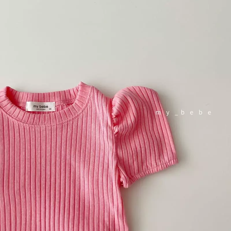 My Bebe - Korean Children Fashion - #minifashionista - Rib One-piece - 4