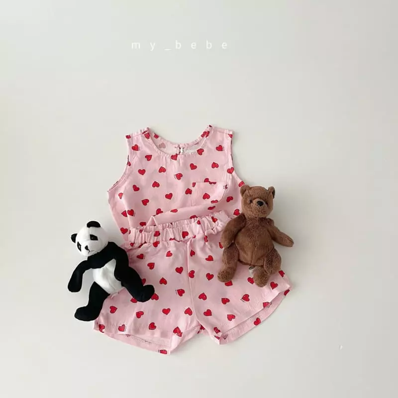My Bebe - Korean Children Fashion - #prettylittlegirls - Lingun Top Bottom Set - 3