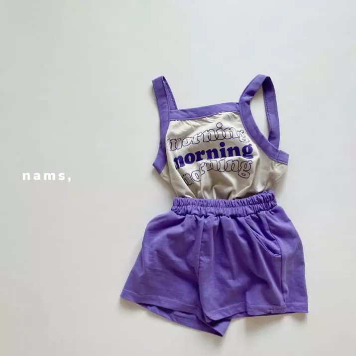 Nams - Korean Children Fashion - #childrensboutique - Morning Sleeveless Top Bottom Set - 5