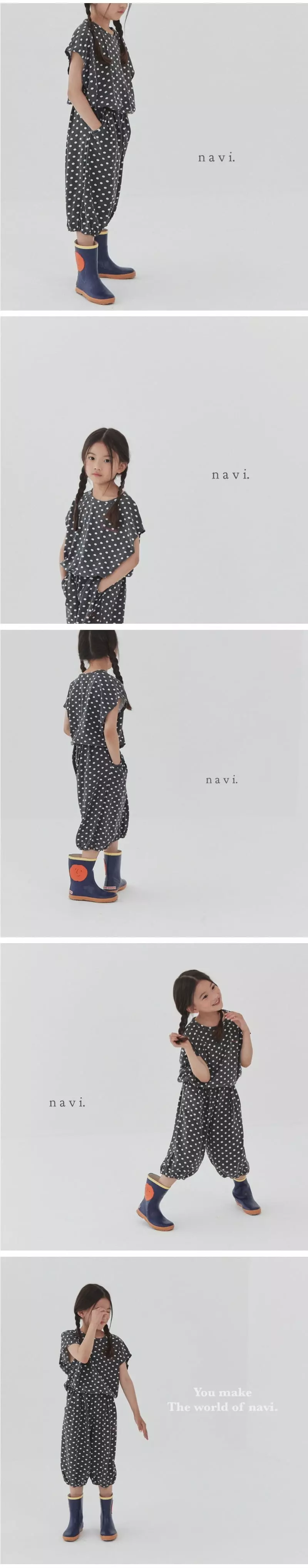 Navi - Korean Children Fashion - #kidsstore - Dot Crop Tee - 2