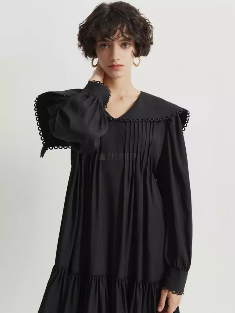 Neroli36 - Korean Women Fashion - #momslook - Big Collar Pintuck One-piece
