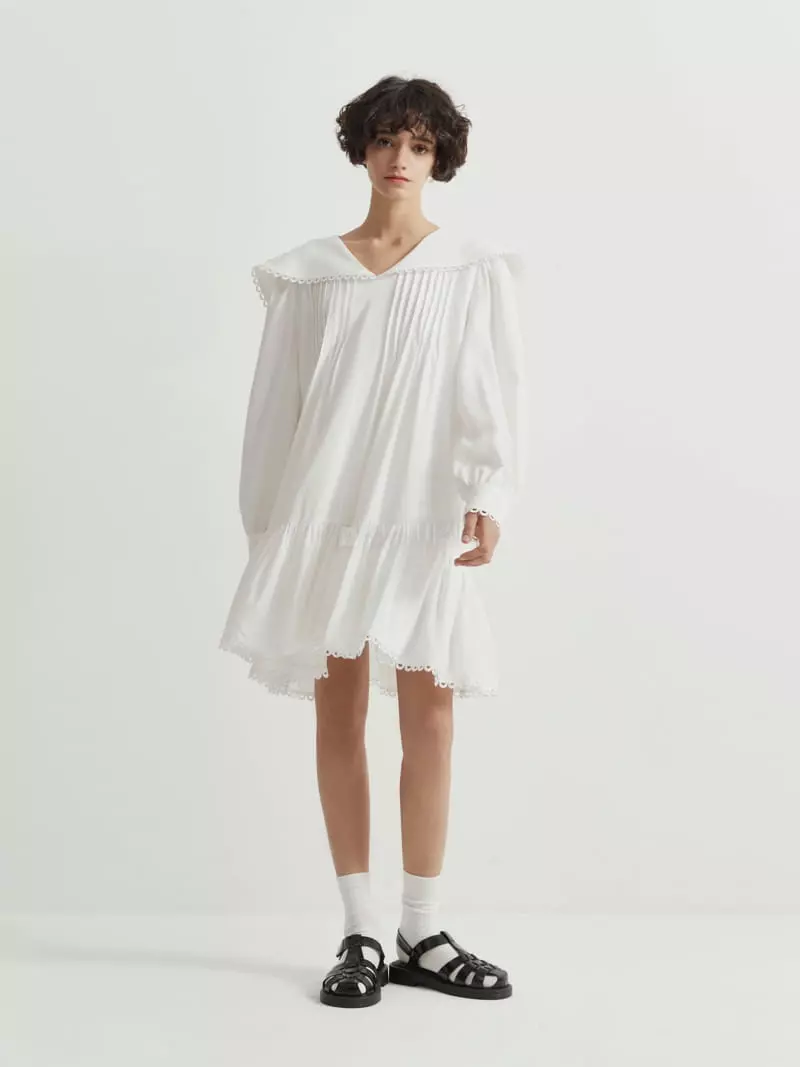 Neroli36 - Korean Women Fashion - #momslook - Big Collar Pintuck One-piece - 3