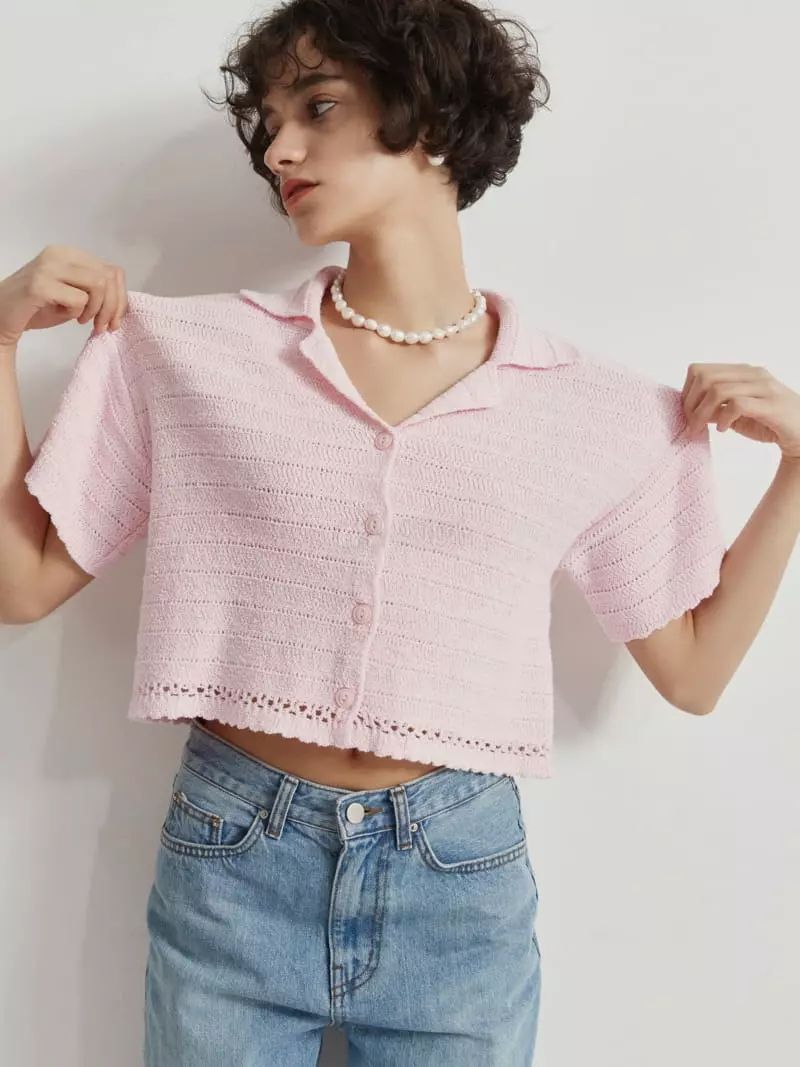 Neroli36 - Korean Women Fashion - #restrostyle - Scsi Collar Knit - 3