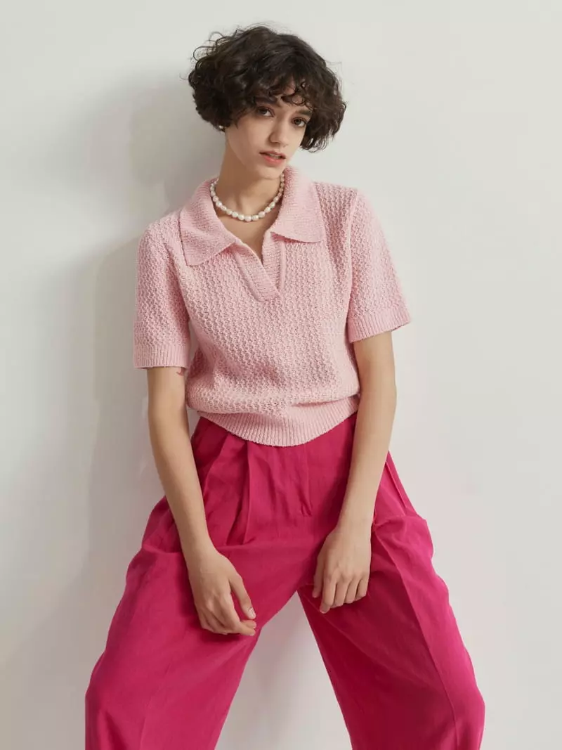 Neroli36 - Korean Women Fashion - #womensfashion - Waffle Collar Knit - 3