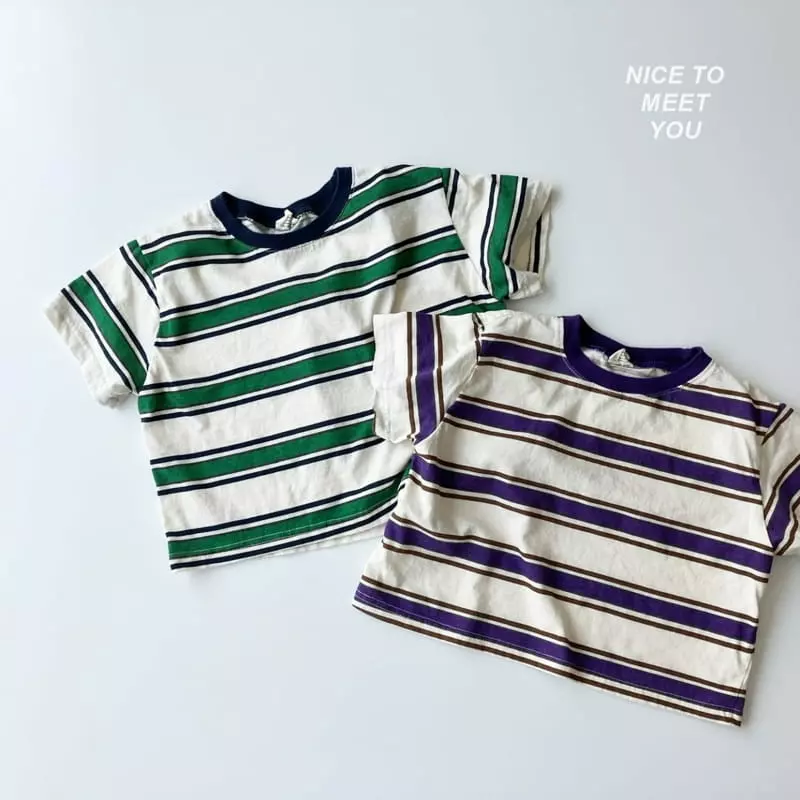 Nice To Meet You - Korean Children Fashion - #Kfashion4kids - Mango Stripes Tee - 9