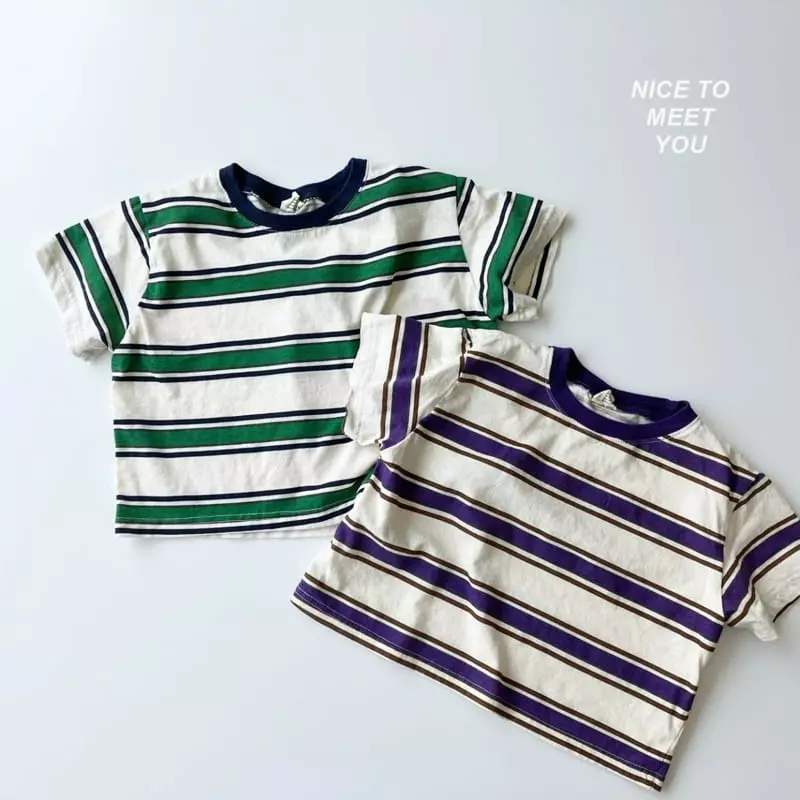 Nice To Meet You - Korean Children Fashion - #designkidswear - Mango Stripes Tee - 4