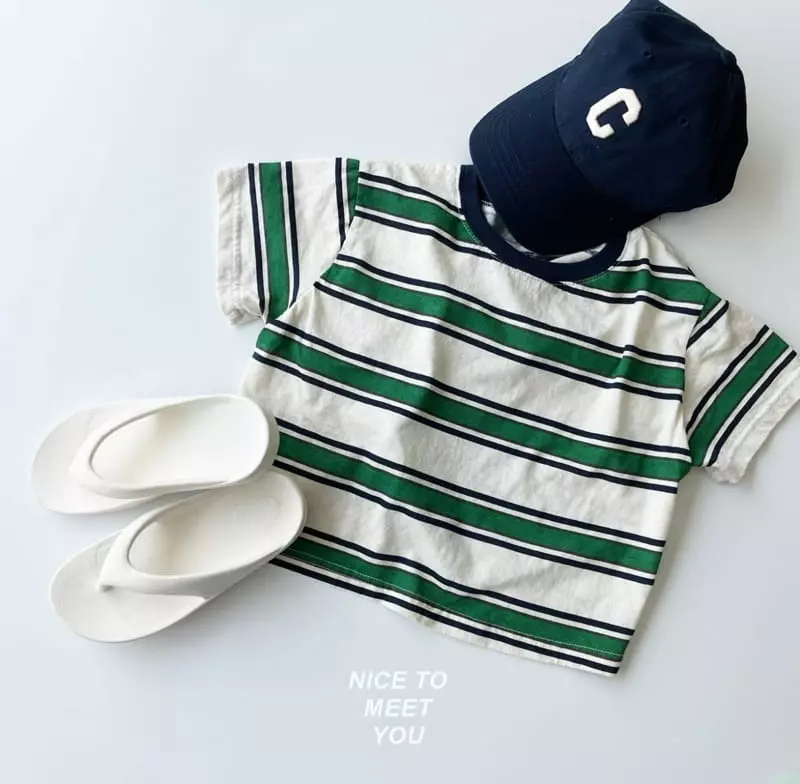 Nice To Meet You - Korean Children Fashion - #kidsshorts - Mango Stripes Tee - 6