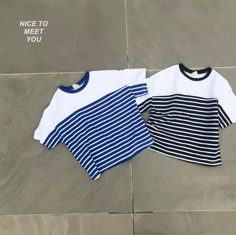 Nice To Meet You - Korean Children Fashion - #kidsshorts - Saint Stripes Tee - 4