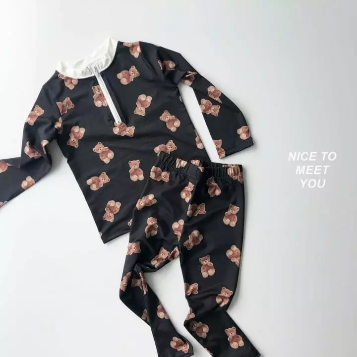 Nice To Meet You - Korean Children Fashion - #kidsstore - Bear Rashguard Set - 10