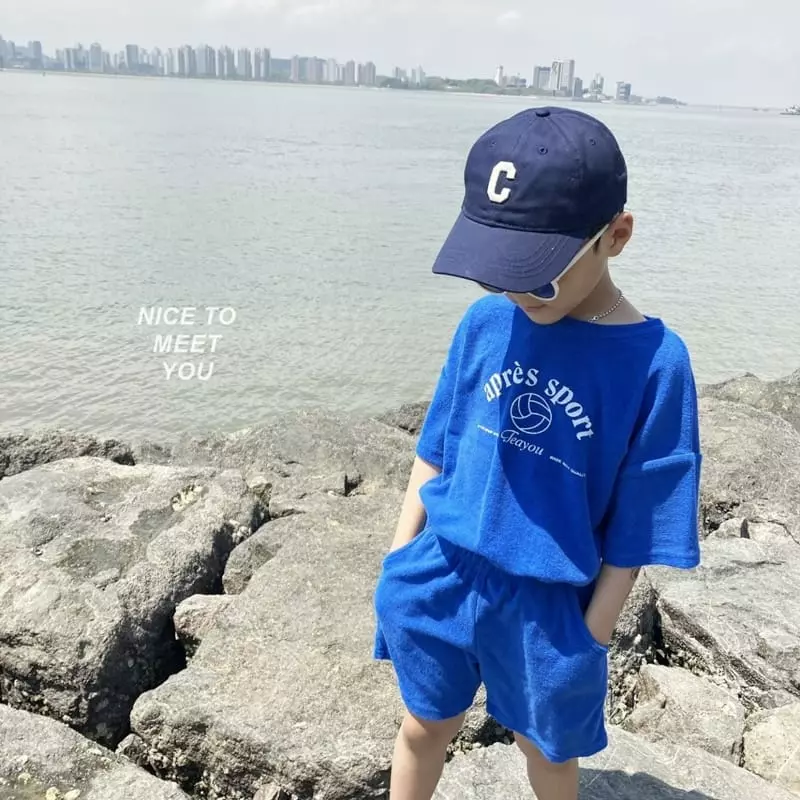 Nice To Meet You - Korean Children Fashion - #littlefashionista - Sporty Terry Top Bottom Set - 5