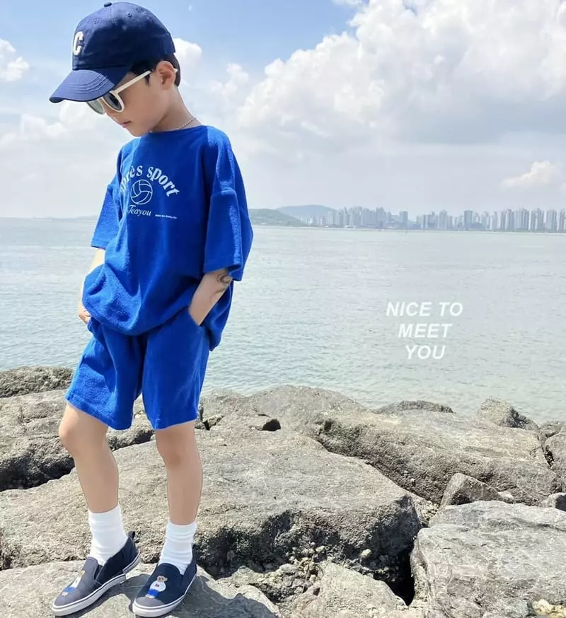 Nice To Meet You - Korean Children Fashion - #stylishchildhood - Sporty Terry Top Bottom Set - 11