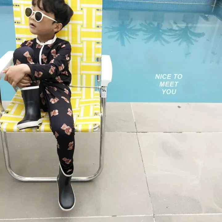 Nice To Meet You - Korean Children Fashion - #stylishchildhood - Bear Rashguard Set - 3