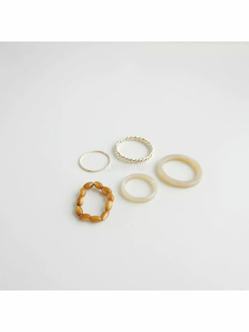 Noii - Korean Women Fashion - #momslook - R1245 Ring Set - 3
