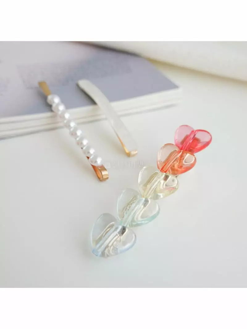 Noii - Korean Women Fashion - #womensfashion - H1506 Heart Hairpin Set - 2