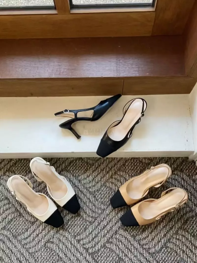 Nouvel - Korean Women Fashion - #momslook - 7220 Sling Back Shoes Heel - 4