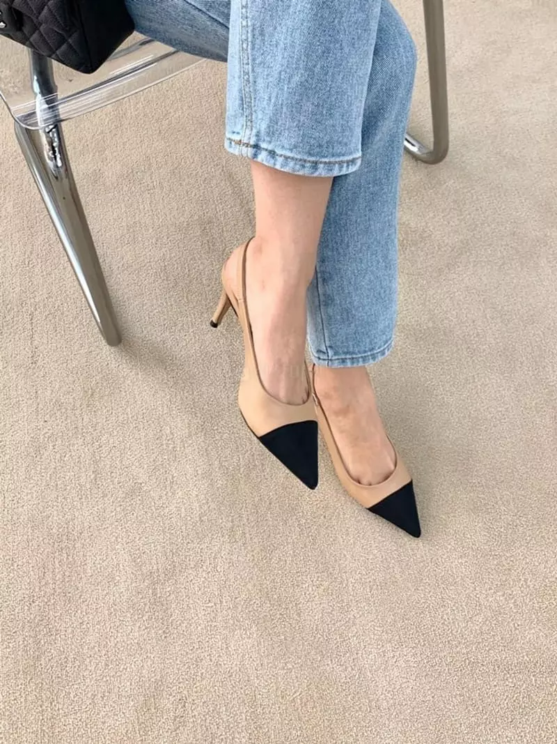 Nouvel - Korean Women Fashion - #womensfashion - 7014 Stiletto Sling Back Shoes Heel