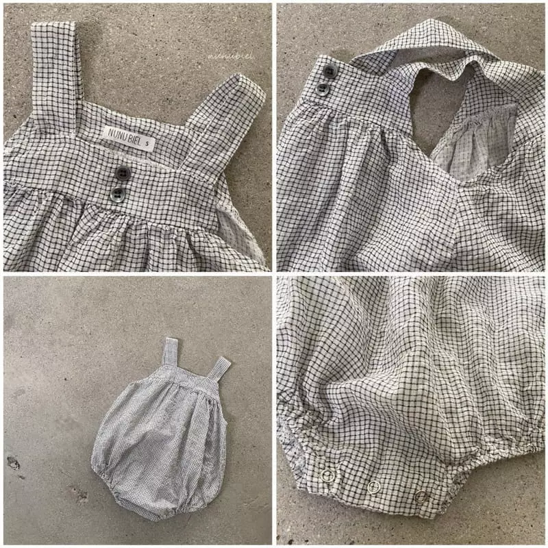 Nunubiel - Korean Baby Fashion - #babyfashion - Pin Check Romper