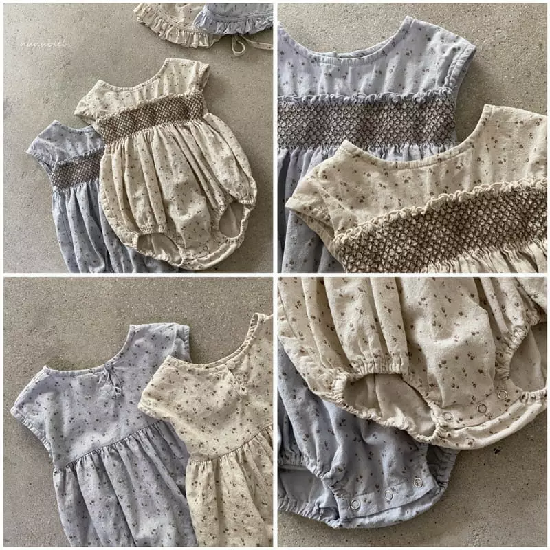 Nunubiel - Korean Baby Fashion - #babyfever - Tiramisu Romper with Bonnet - 7