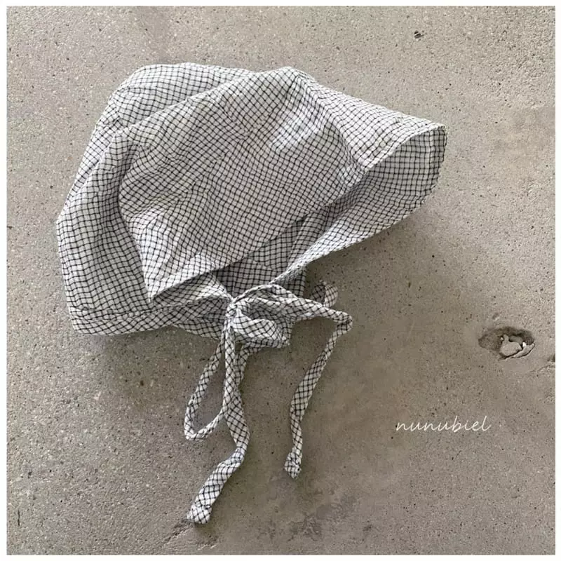 Nunubiel - Korean Baby Fashion - #onlinebabyshop - Pin Check Bonnet - 8