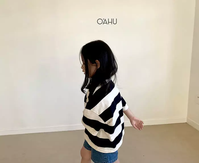 O'ahu - Korean Children Fashion - #kidzfashiontrend - Tintin Stripes Tee