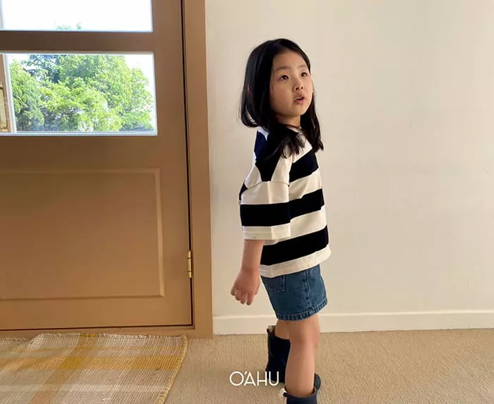 O'ahu - Korean Children Fashion - #littlefashionista - Tintin Stripes Tee - 3